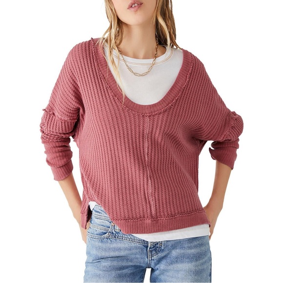 Free People We The Free new magic waffle knit thermal top - Picture 3 of 7